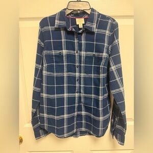St. John's Bay Blue Plaid Men's Shirt size XS